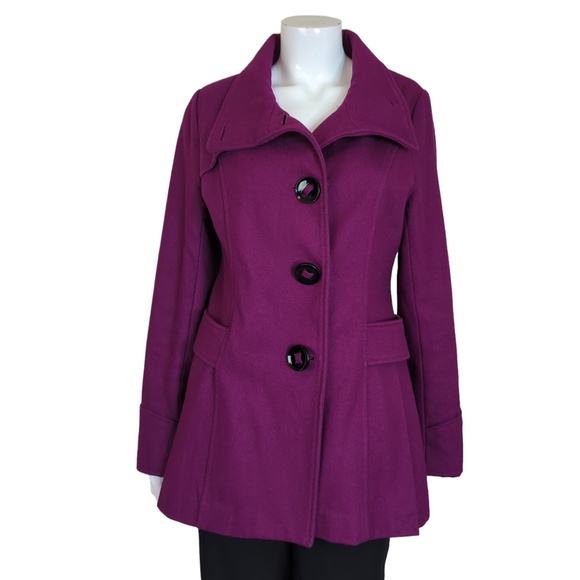 Steve Madden Purple Wool Blend Coat - Picture 5 of 15